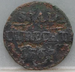 Duit 1767 Stad Utrecht voorzijde