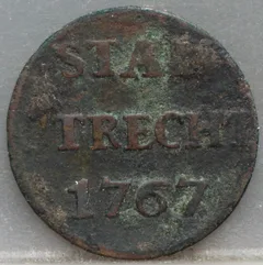 Duit 1767 Stad Utrecht voorzijde