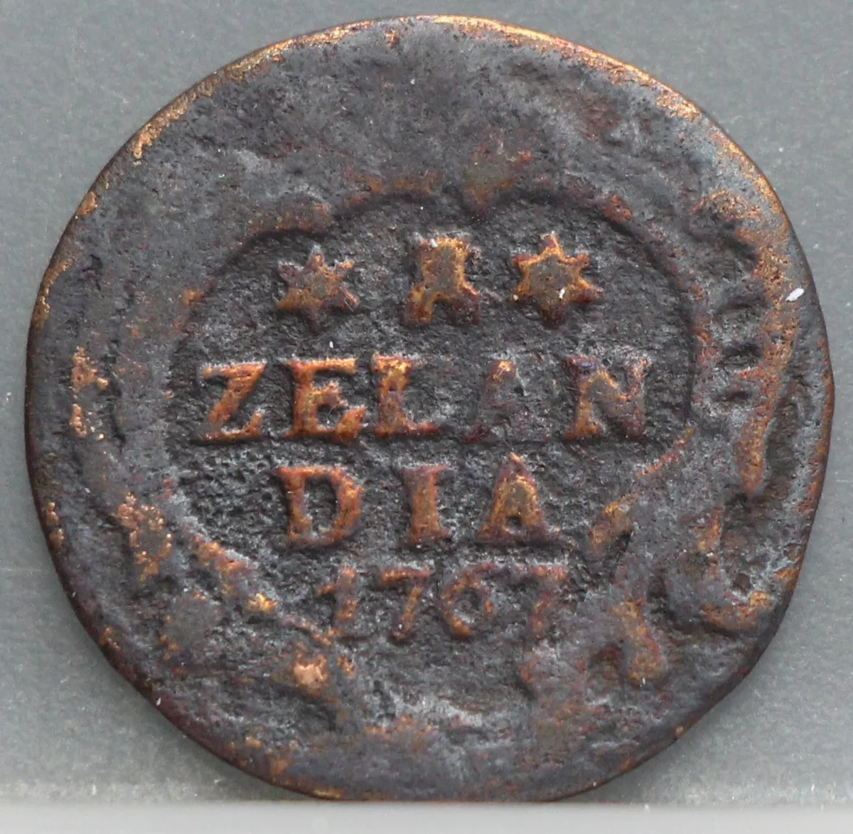 Duit 1767 Zeeland — Koper voorzijde