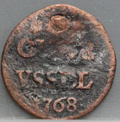 Duit 1768 Overijssel voorzijde