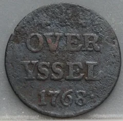 Duit 1768 Overijssel voorzijde