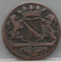 Duit 1768 Stad Utrecht achterzijde