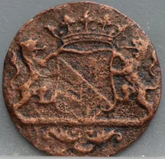 Duit 1768 Stad Utrecht achterzijde
