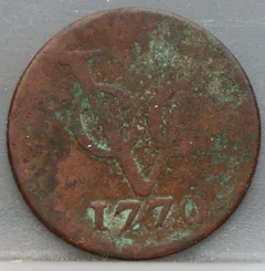 Duit 1770 Holland VOC — Koper voorzijde