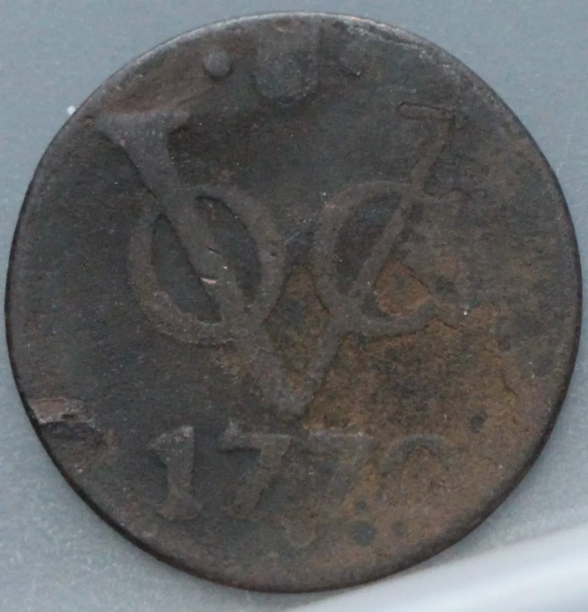 Duit 1770 Utrecht VOC — Koper voorzijde
