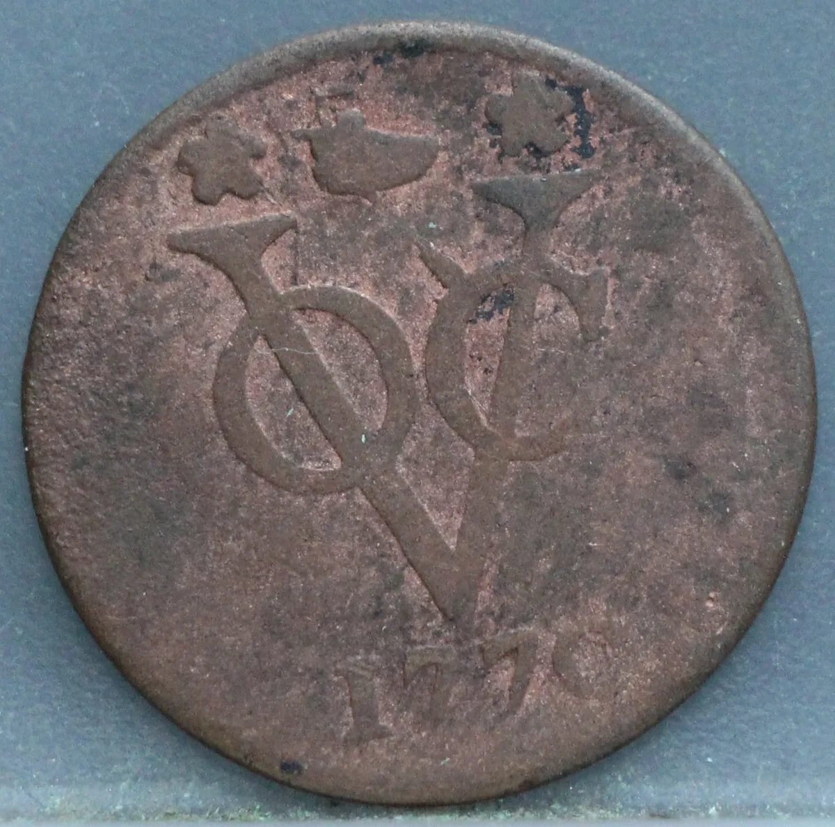 Duit 1770 West-Friesland VOC — Koper voorzijde