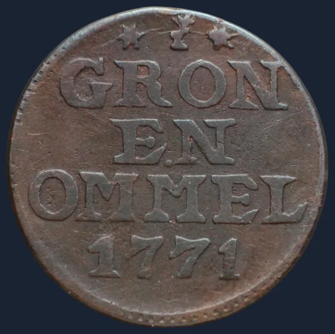 Duit 1771 Groningen en Ommelanden