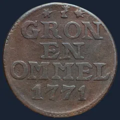 Duit 1771 Groningen en Ommelanden