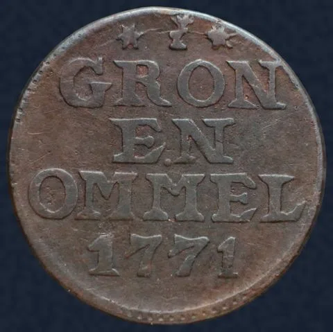 Duit 1771 Groningen en Ommelanden