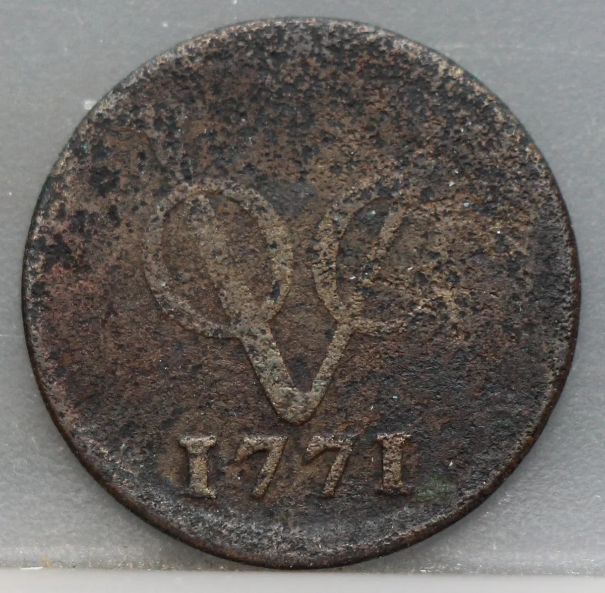 Duit 1771 Holland VOC — Koper voorzijde