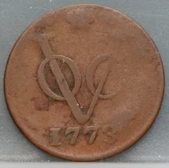 Duit 1778 Holland VOC — Koper voorzijde