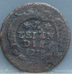 Duit 1778 Zeeland Koper voorzijde