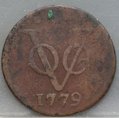 Duit 1779 Holland VOC — Koper voorzijde