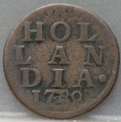 Duit 1780 Holland — Koper voorzijde