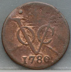 Duit 1780 Holland VOC — Koper voorzijde