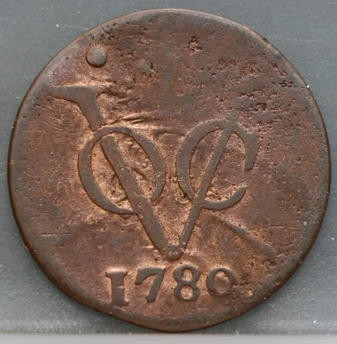 Duit 1780 Holland VOC — Koper