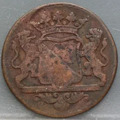 Duit 1780 VOC Utrecht achterzijde