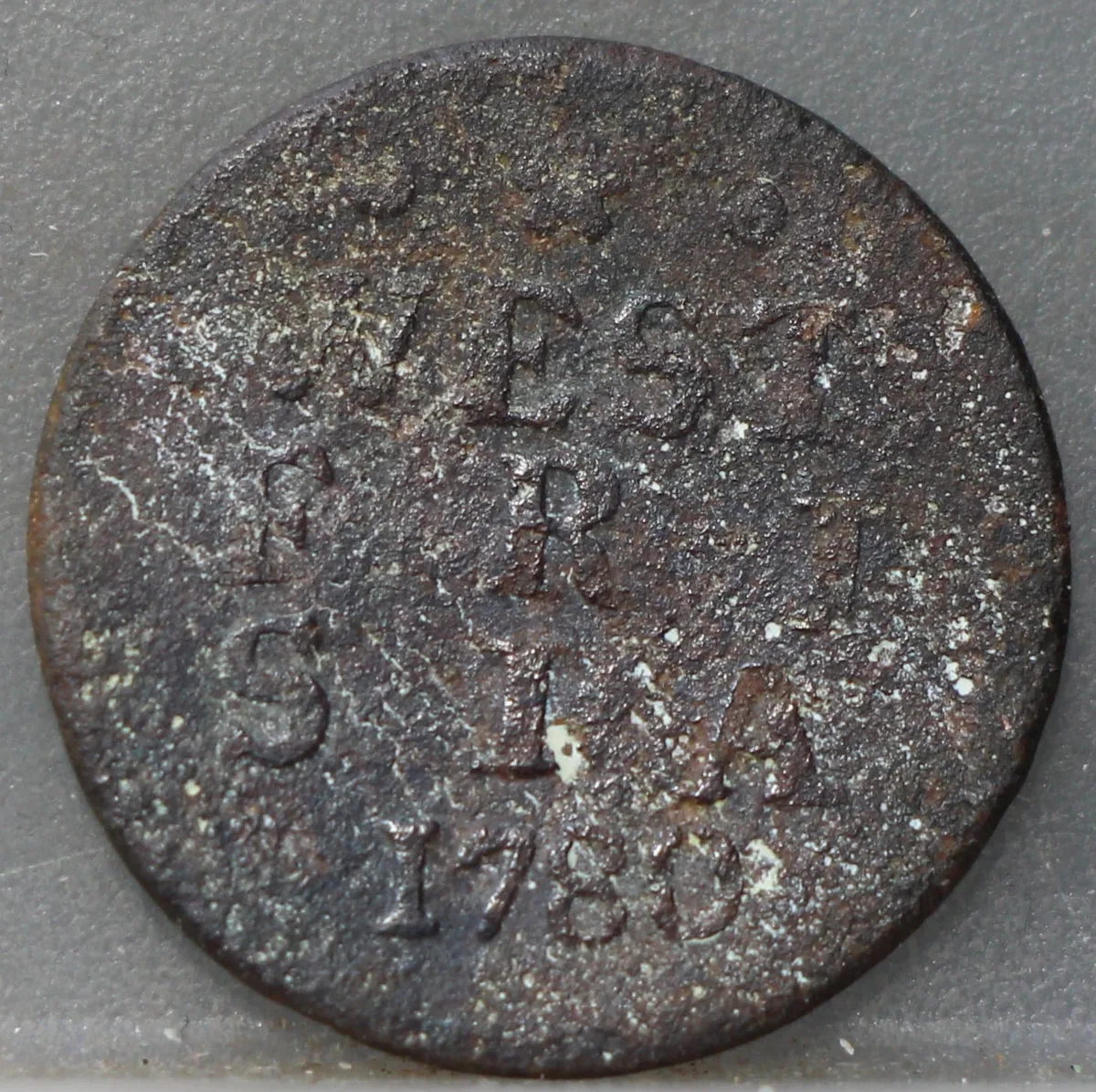Duit 1780 West-Friesland Koper voorzijde