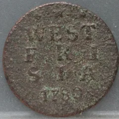 Duit 1780 West-Friesland — Koper voorzijde