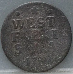 Duit 1780 West-Friesland — Koper voorzijde