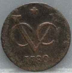Duit 1780 West-Friesland — Koper VOC voorzijde
