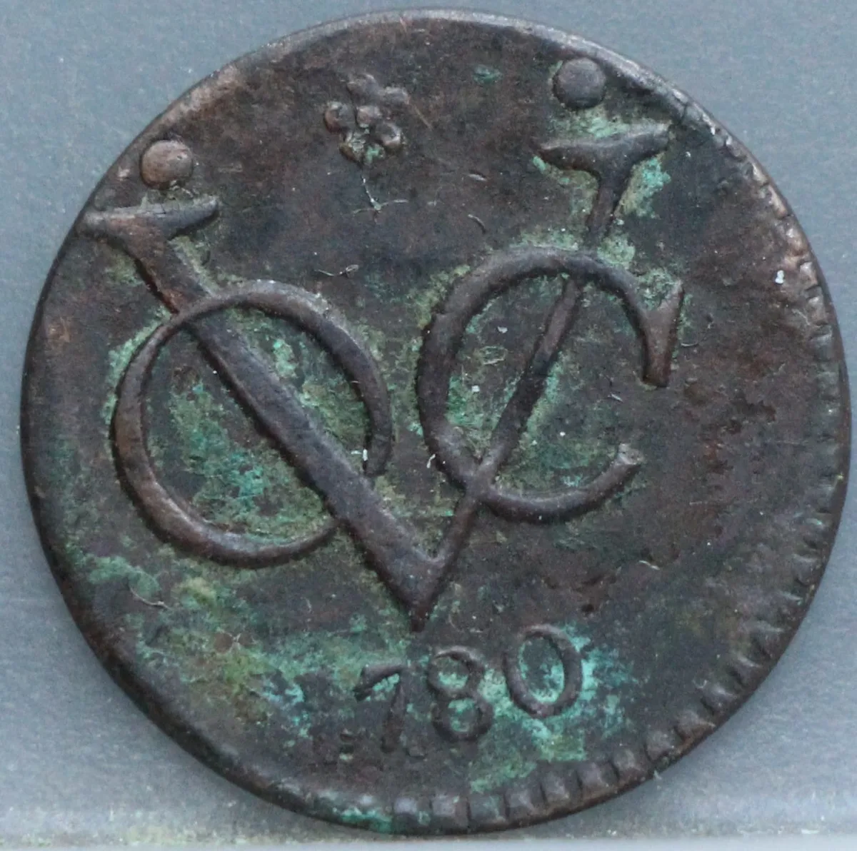 Duit 1780 West-Friesland — Koper VOC voorzijde