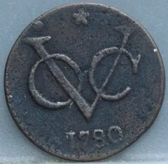 Duit 1780 West-Friesland — Koper VOC voorzijde