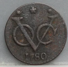 Duit 1780 West-Friesland — Koper VOC voorzijde