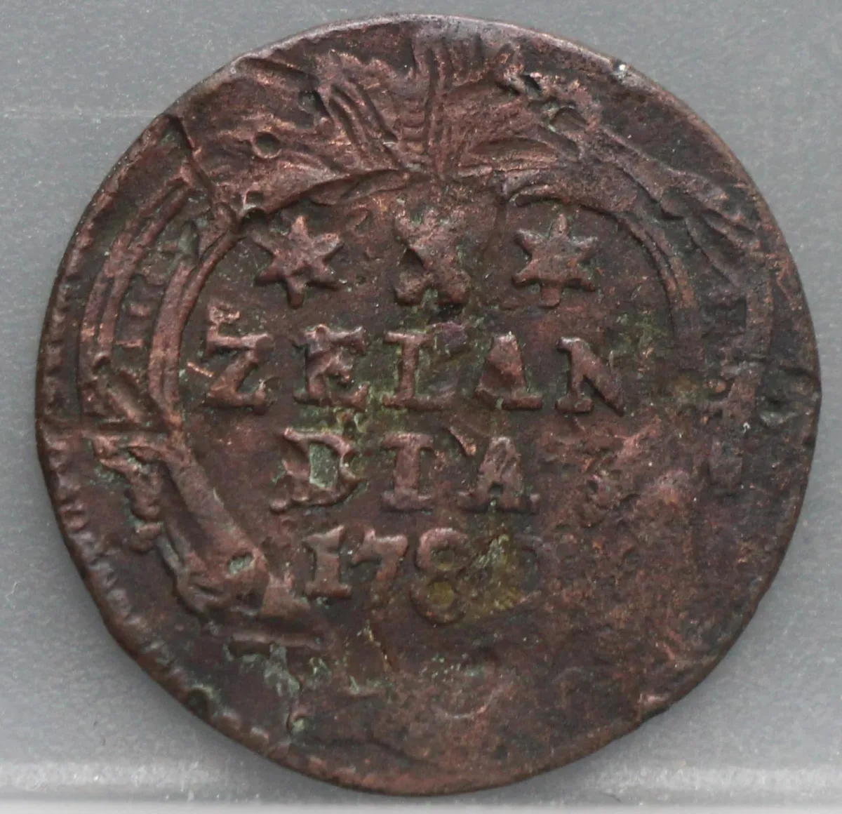 Duit 1780 Zeeland — Koper voorzijde