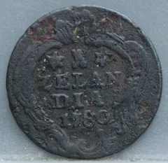 Duit 1780 Zeeland — Koper voorzijde