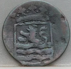 Duit 1780 Zeeland VOC achterzijde