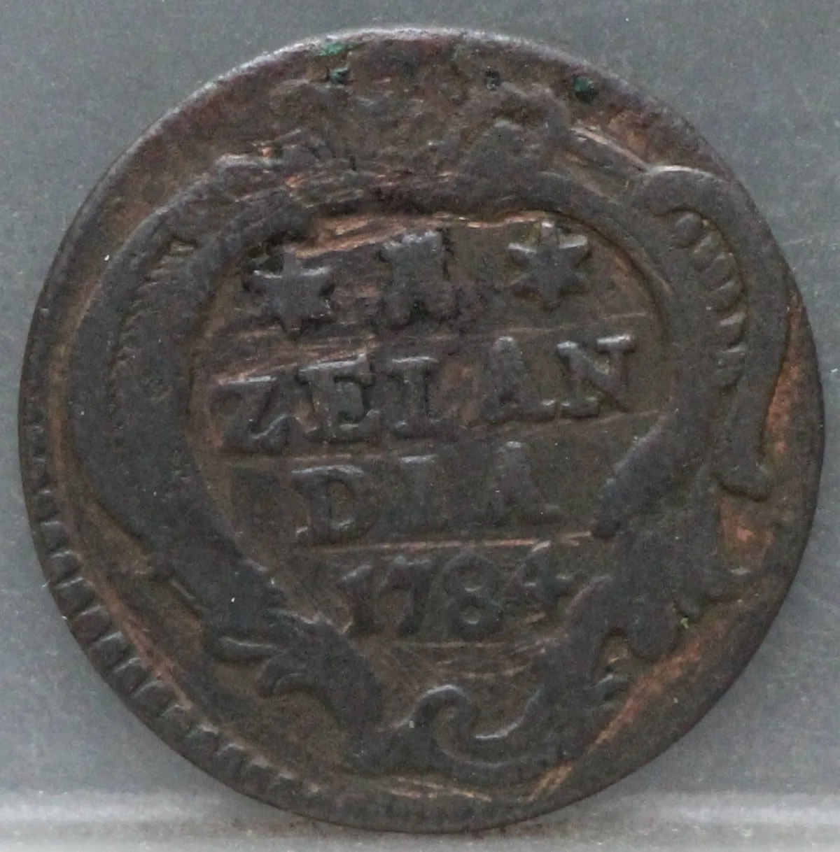 Duit 1784 Zeeland — Koper voorzijde