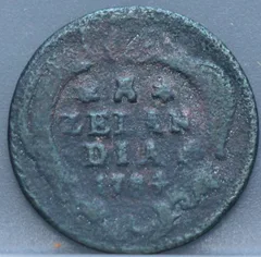 Duit 1784 Zeeland — Koper voorzijde