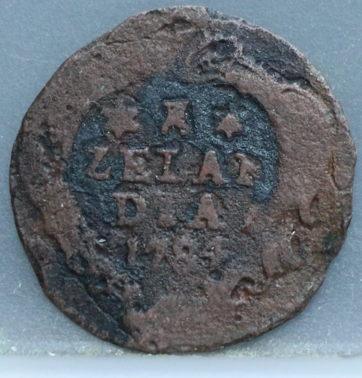 Duit 1784 Zeeland — Koper voorzijde