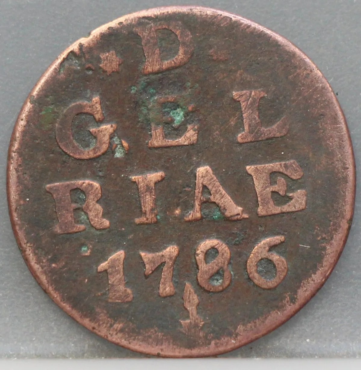 Duit 1786 Gelderland voorzijde
