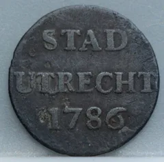 Duit 1786 Stad Utrecht voorzijde