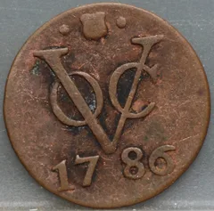 Duit 1786 Utrecht VOC voorzijde