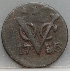 Duit 1786 Zeeland VOC voorzijde