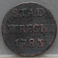 Duit 1787 Stad Utrecht voorzijde