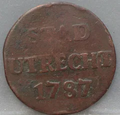 Duit 1787 Stad Utrecht voorzijde