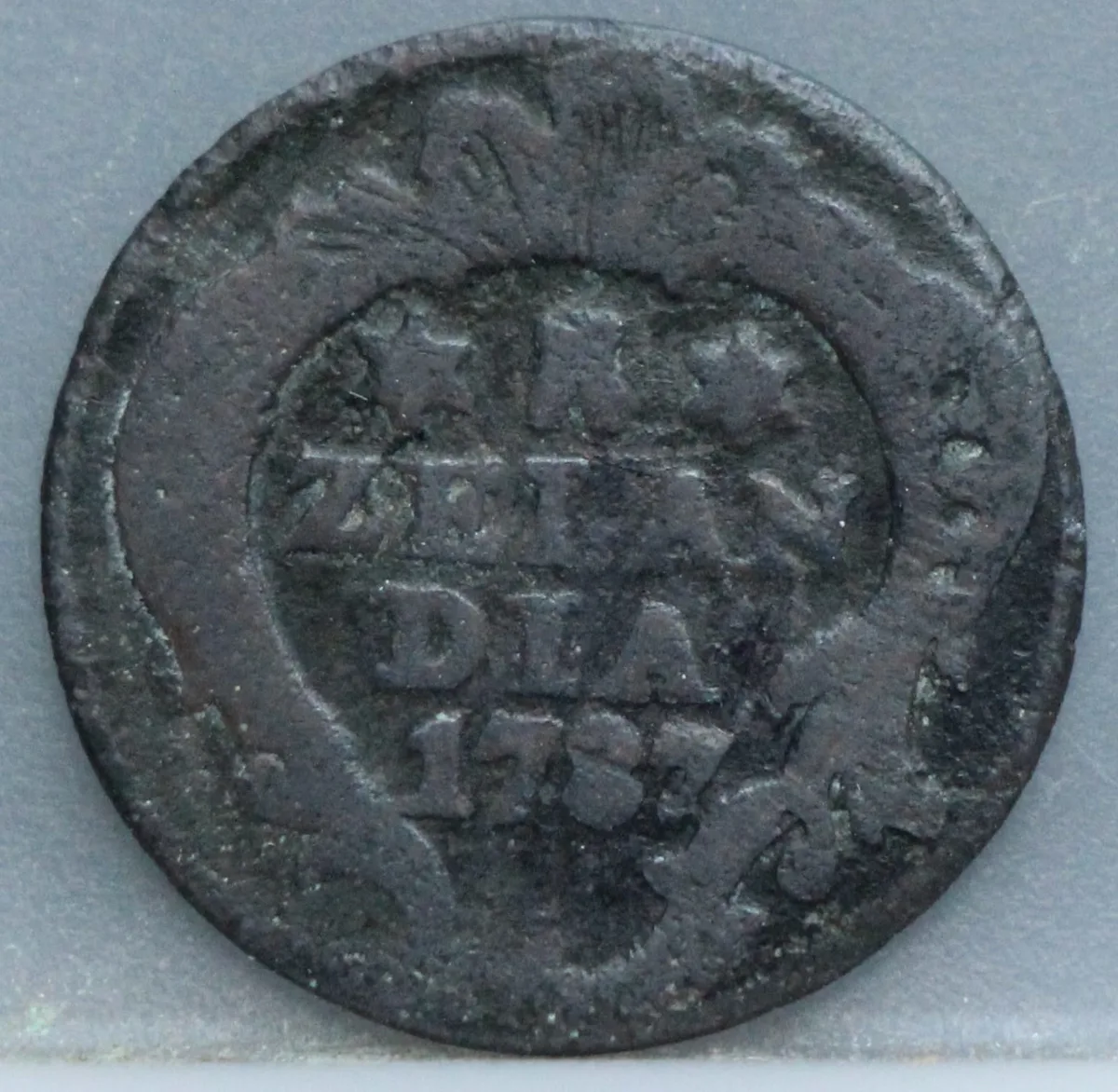 Duit 1787 Zeeland — Koper voorzijde