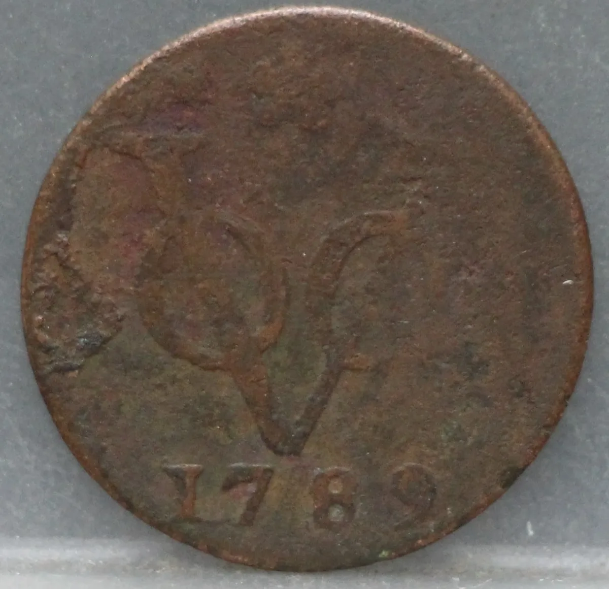 Duit 1789 Holland VOC — Koper voorzijde