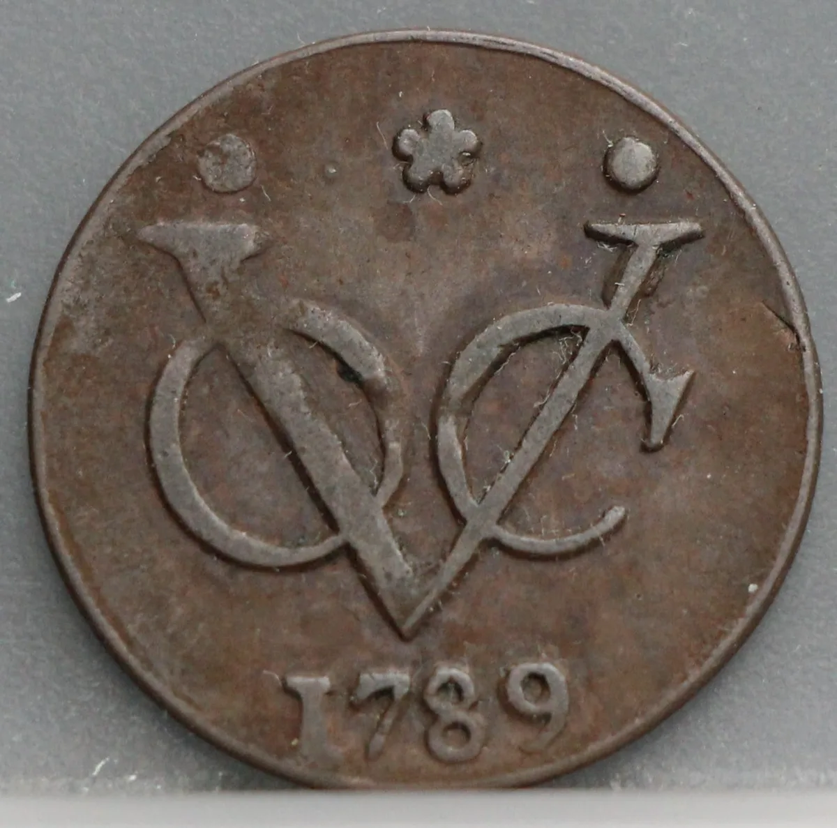 Duit 1789 West-Friesland VOC — Koper voorzijde
