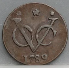 Duit 1789 West-Friesland VOC — Koper voorzijde