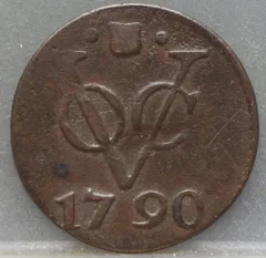 Duit 1790 Utrecht VOC — Koper voorzijde