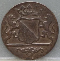 Duit 1790 Utrecht VOC — Koper achterzijde