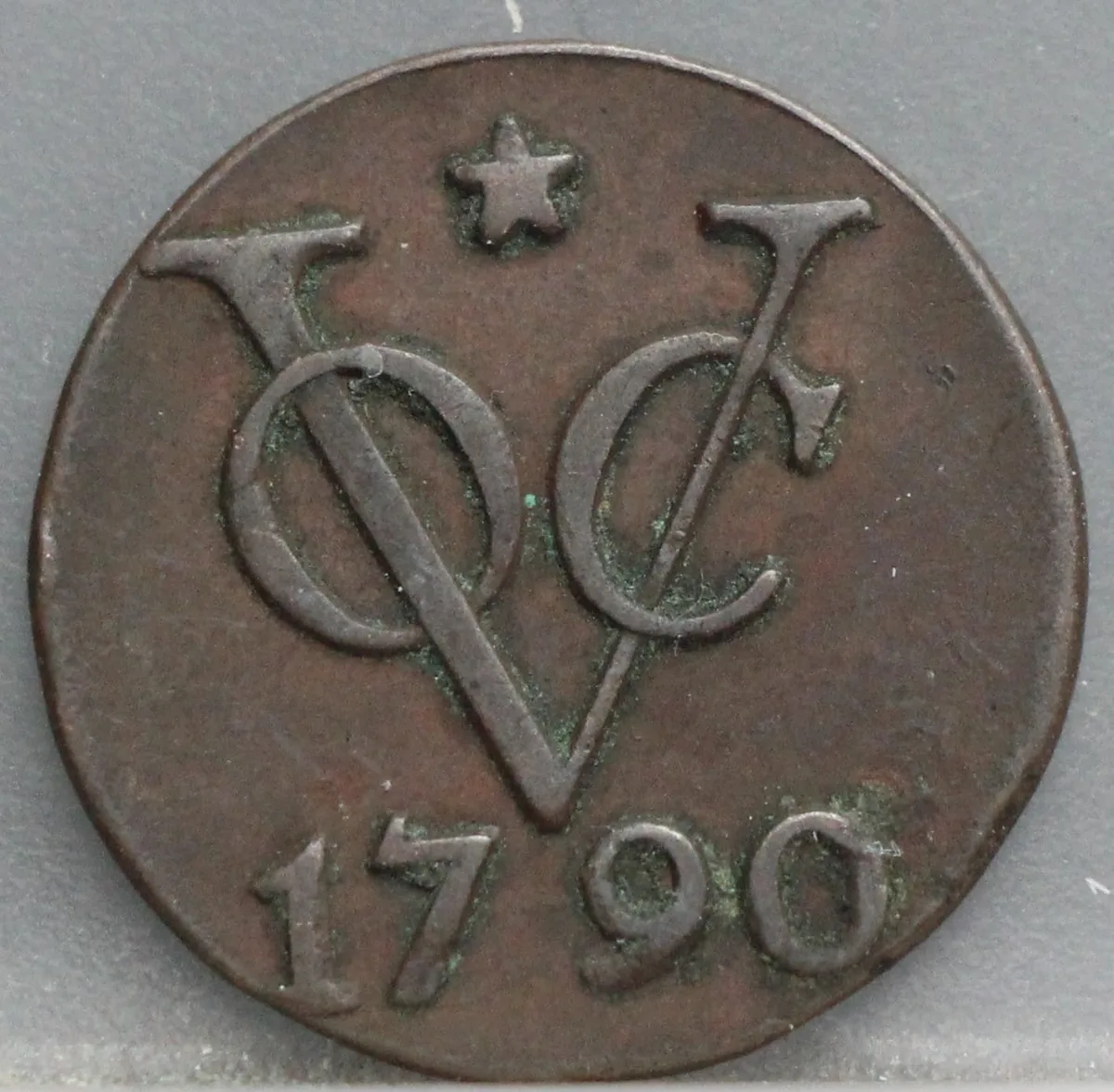 Duit 1790 Utrecht VOC — Medailleslag voorzijde