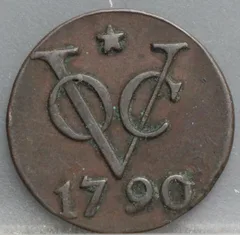 Duit 1790 Utrecht VOC — Medailleslag voorzijde