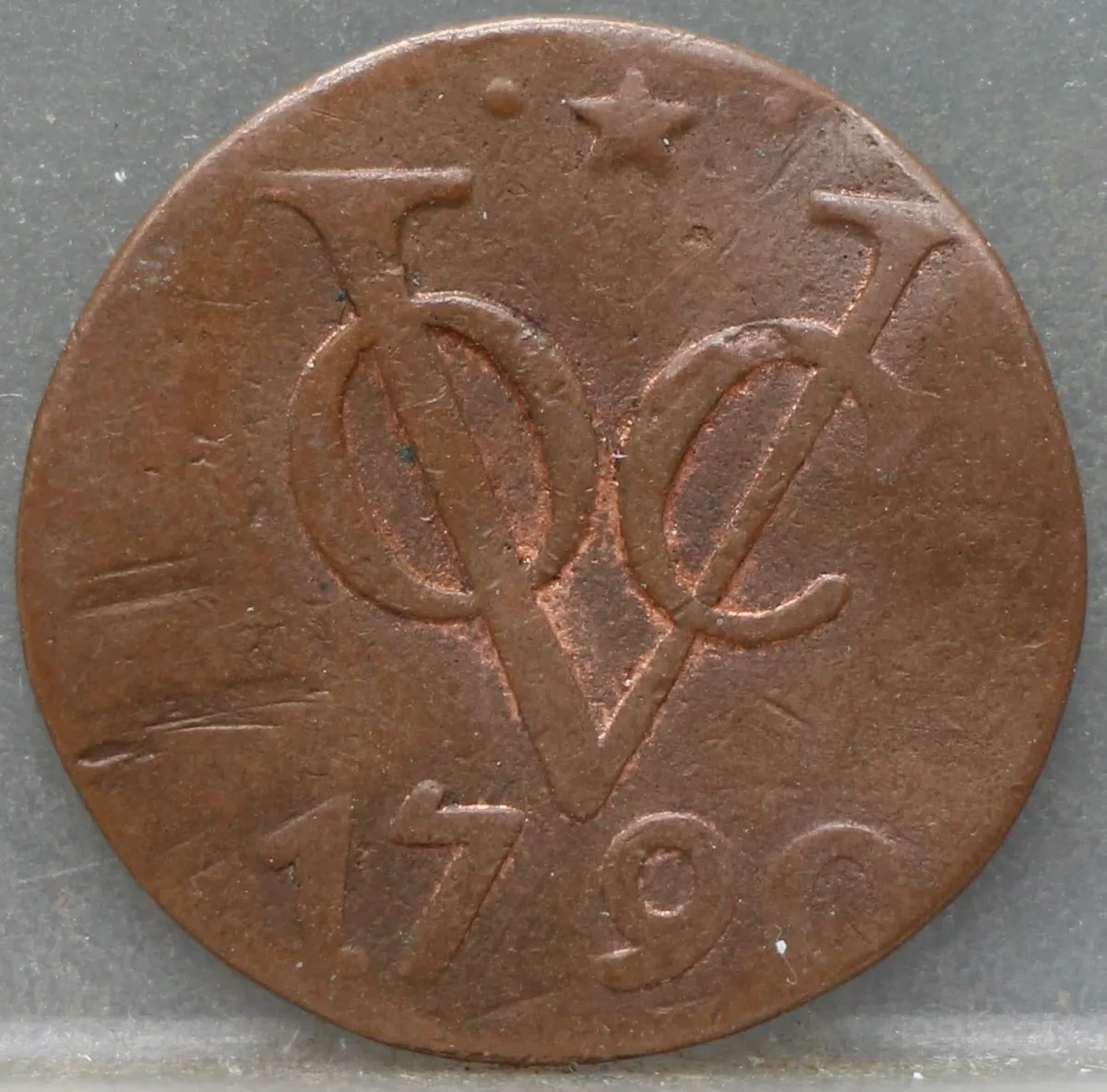 Duit 1790 Utrecht VOC – Ster voorzijde