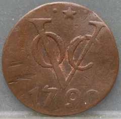 Duit 1790 Utrecht VOC – Ster voorzijde